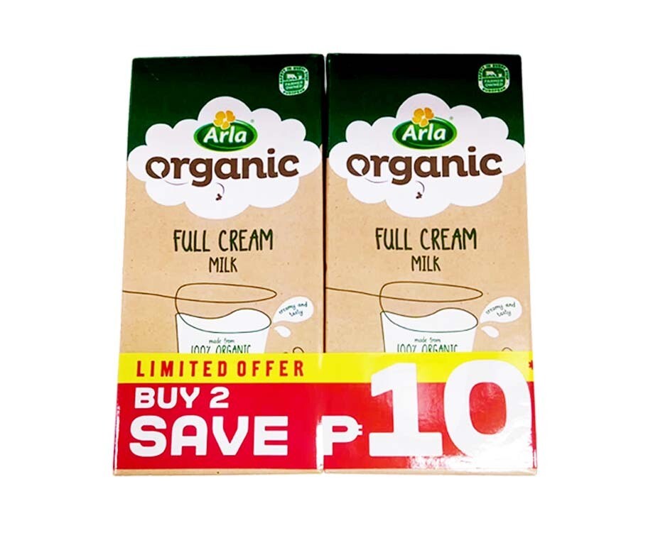 Arla Organic Full Cream Milk (2 Packs x 1L)