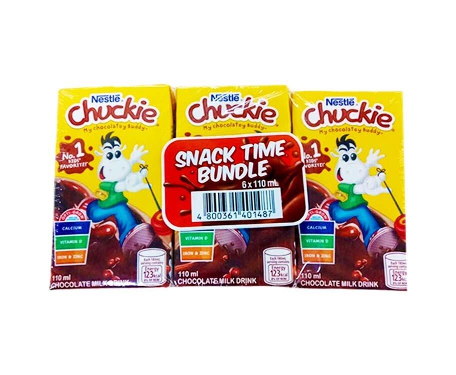 Nestlé Chuckie Chocolate Milk Drink Snack Time Bundle (6 Packs x 110mL)