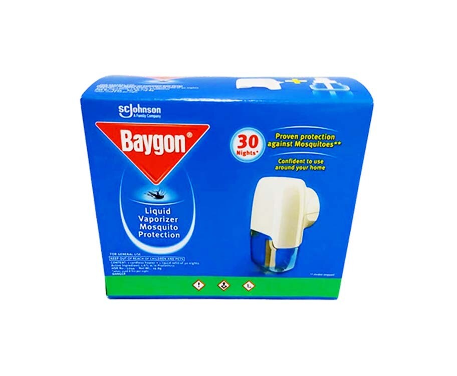 Baygon Liquid Vaporizer Mosquito Protection (1 Cordless Heater + 1 Liquid Refill of 30 Nights)