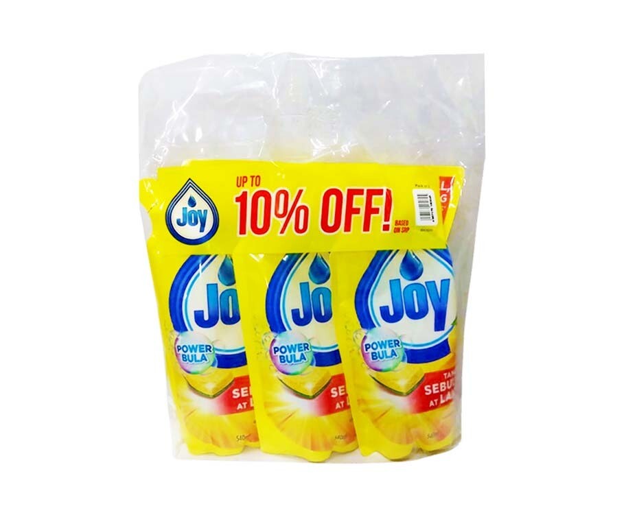 Joy Power Bula Lemon Dishwashing Liquid (3 Packs x 540mL)