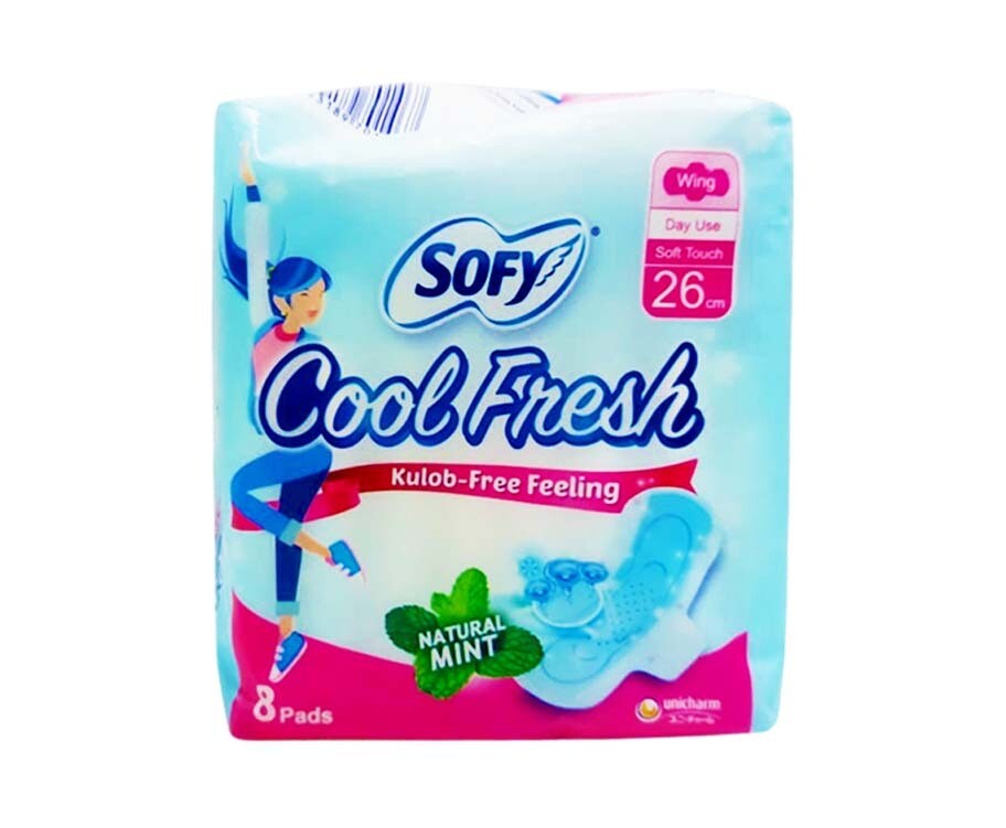 Softy Cool Fresh Kulob-Free Feeling Natural Mint 8 Pads 26cm