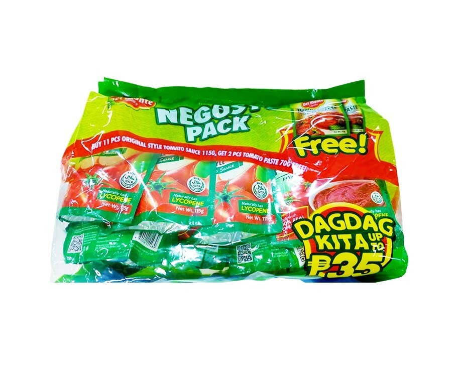 Del Monte Original Style Tomato Sauce (11 Packs x 115g) + Free Del Monte Tomato Paste (2 Packs x 70g)