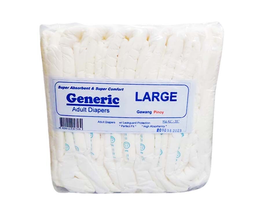 Generic Adult Diapers Large 42"-55" 10 Pieces