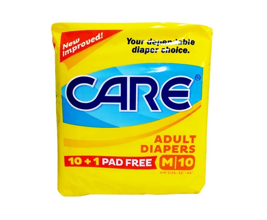 Care Adult Disposable Diapers Medium 10+1 Free Pads