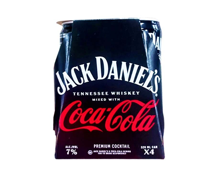 Jack Daniel's Tennessee Whiskey Mixed with Coca-Cola (4 Packs x 320mL)