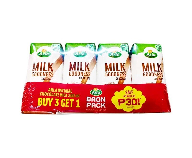 Arla Milk Goodness Chocolate Baon Pack (3+1 Packs x 200mL)