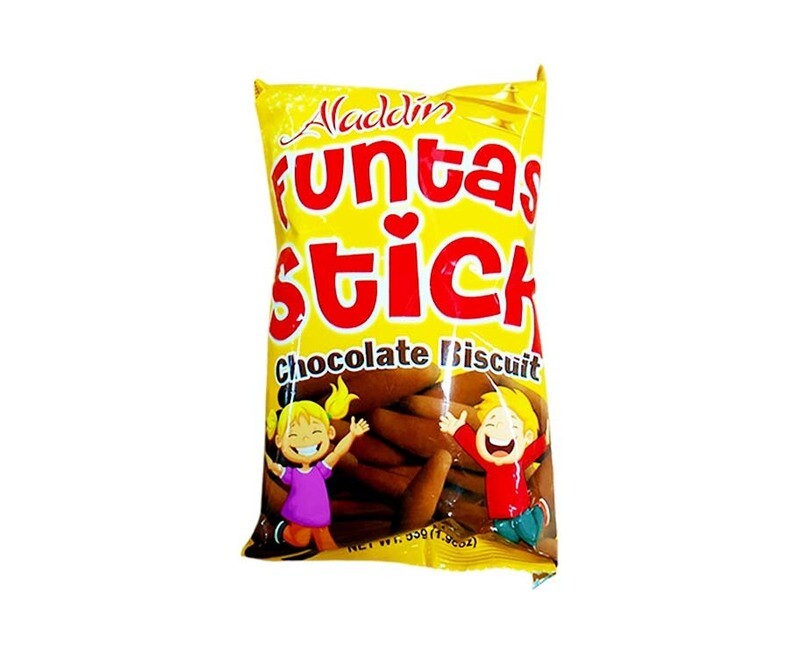 Aladdin Funtas Stick Chocolate Biscuit 56g