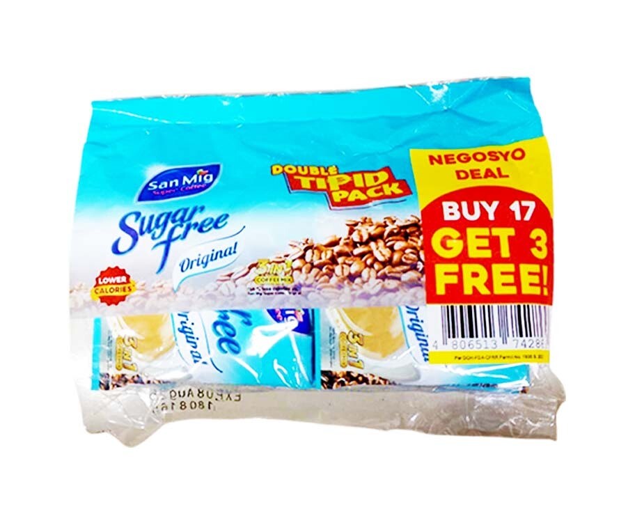 San Mig Super Coffee Sugar Free Original (17+3 Packs x 7g)