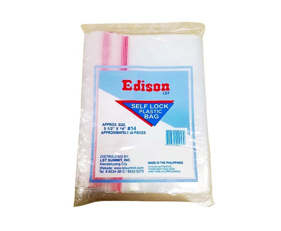 Edison Self Lock Plastic Bag #14 50 Pieces