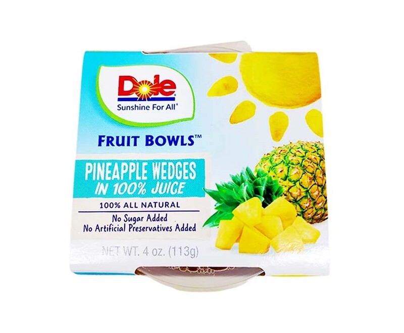 Dole Fruit Bowls Pineapple Wedges in 100% Juice 113g