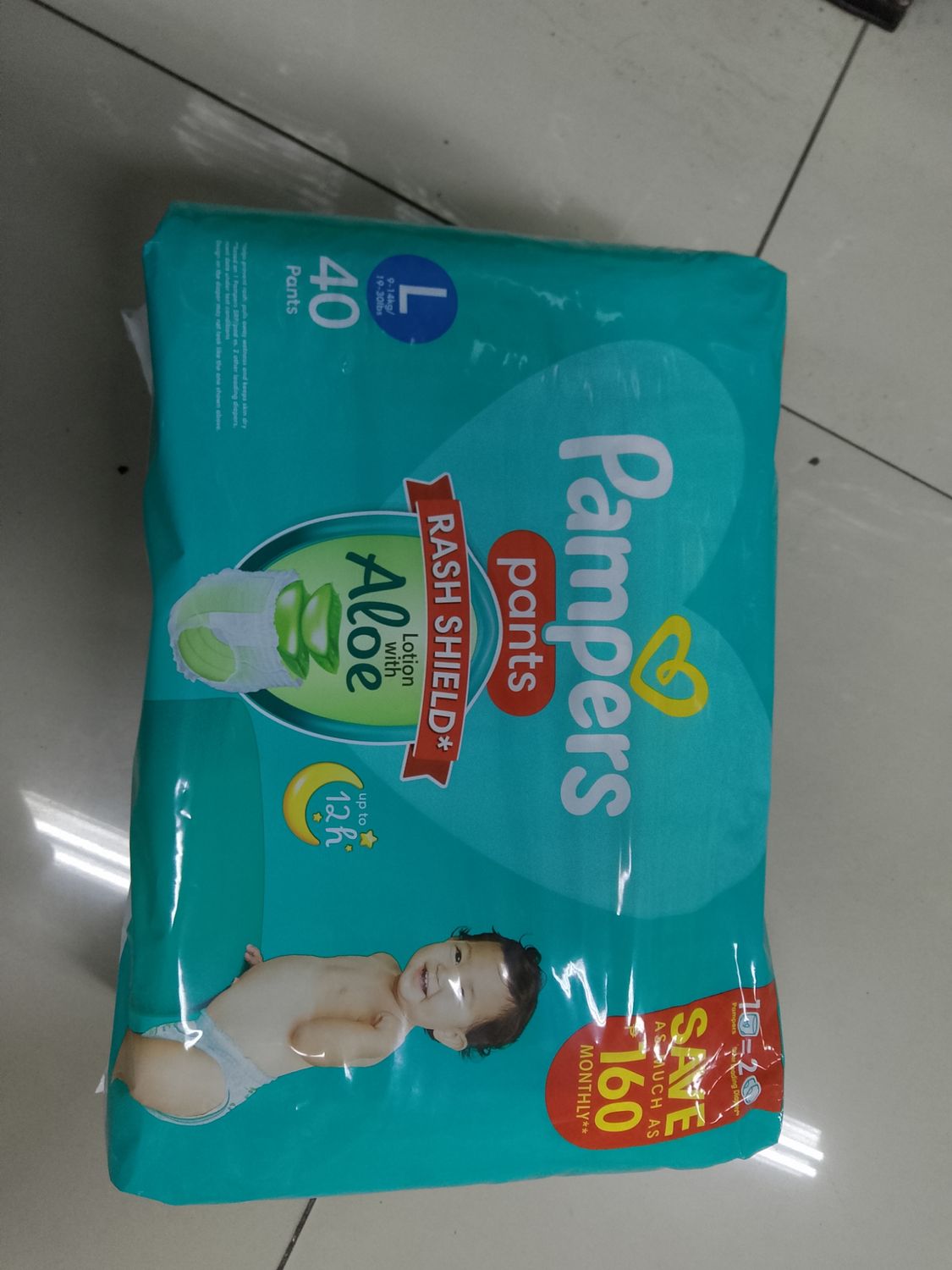 Pampers Pants Rash Shield lotion with aloe Large (9-14kg/19-30kg)