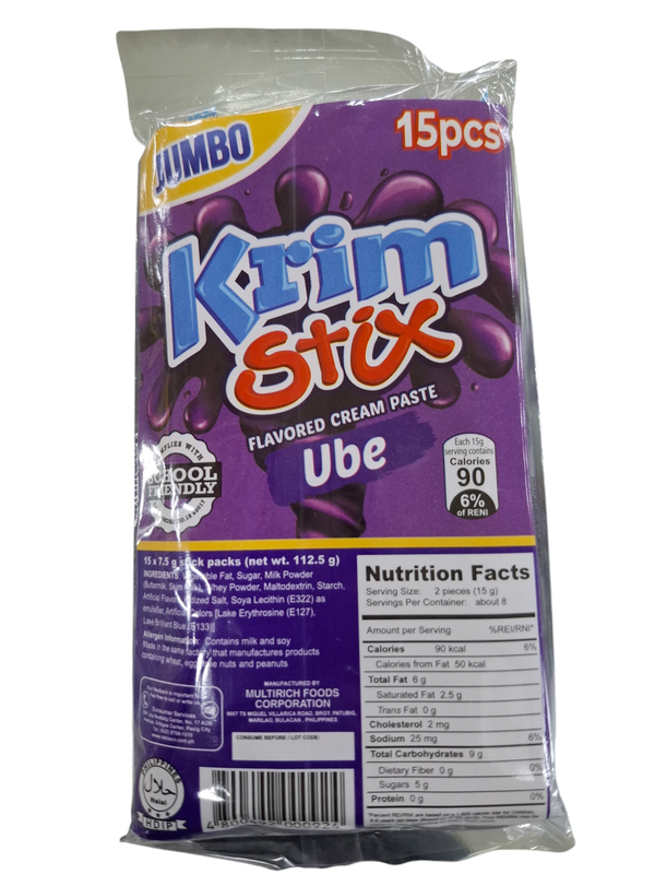 Krim Stix Flavored Cream Paste Ube Jumbo 112g(15pcs. x 7.5g)