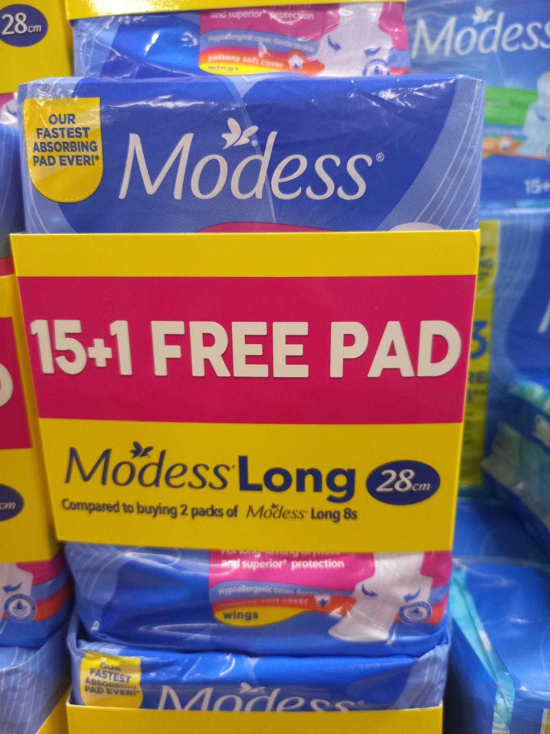 Modess Set Modess long 28cm (15+1)