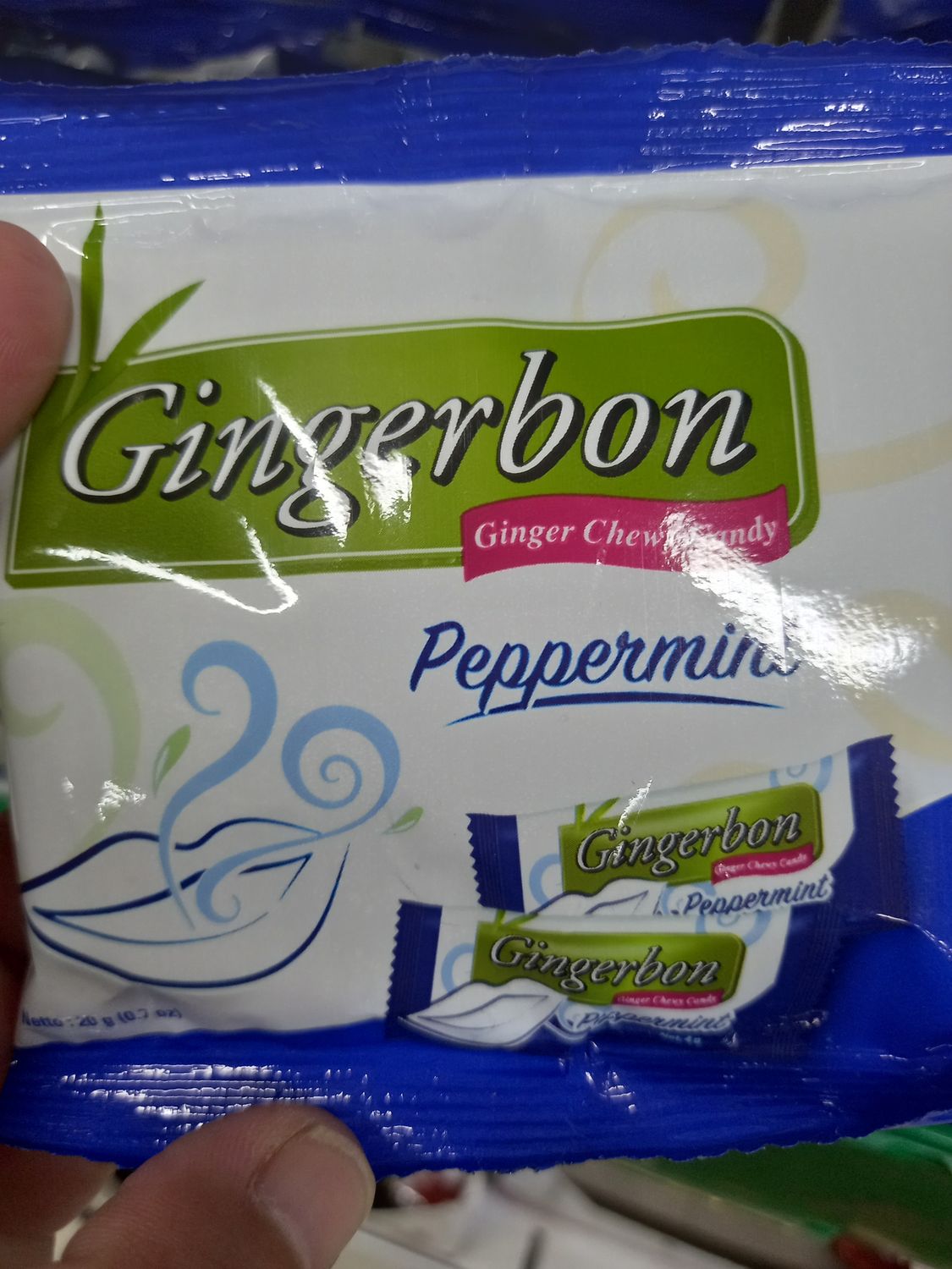 Gingerbon Ginger Chewy Candy Peppermint 20g