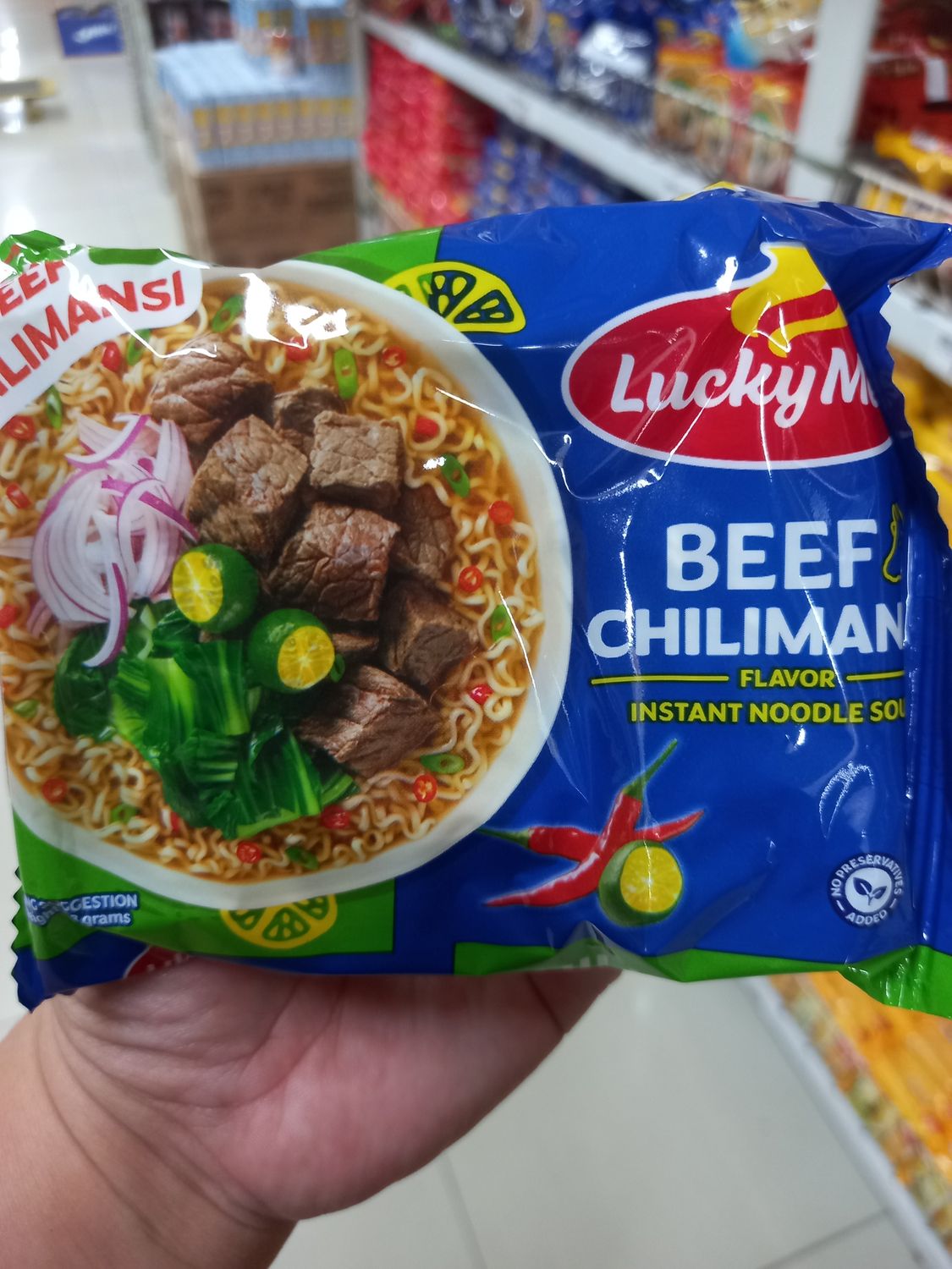 Lucky me noodles beef chilimansi