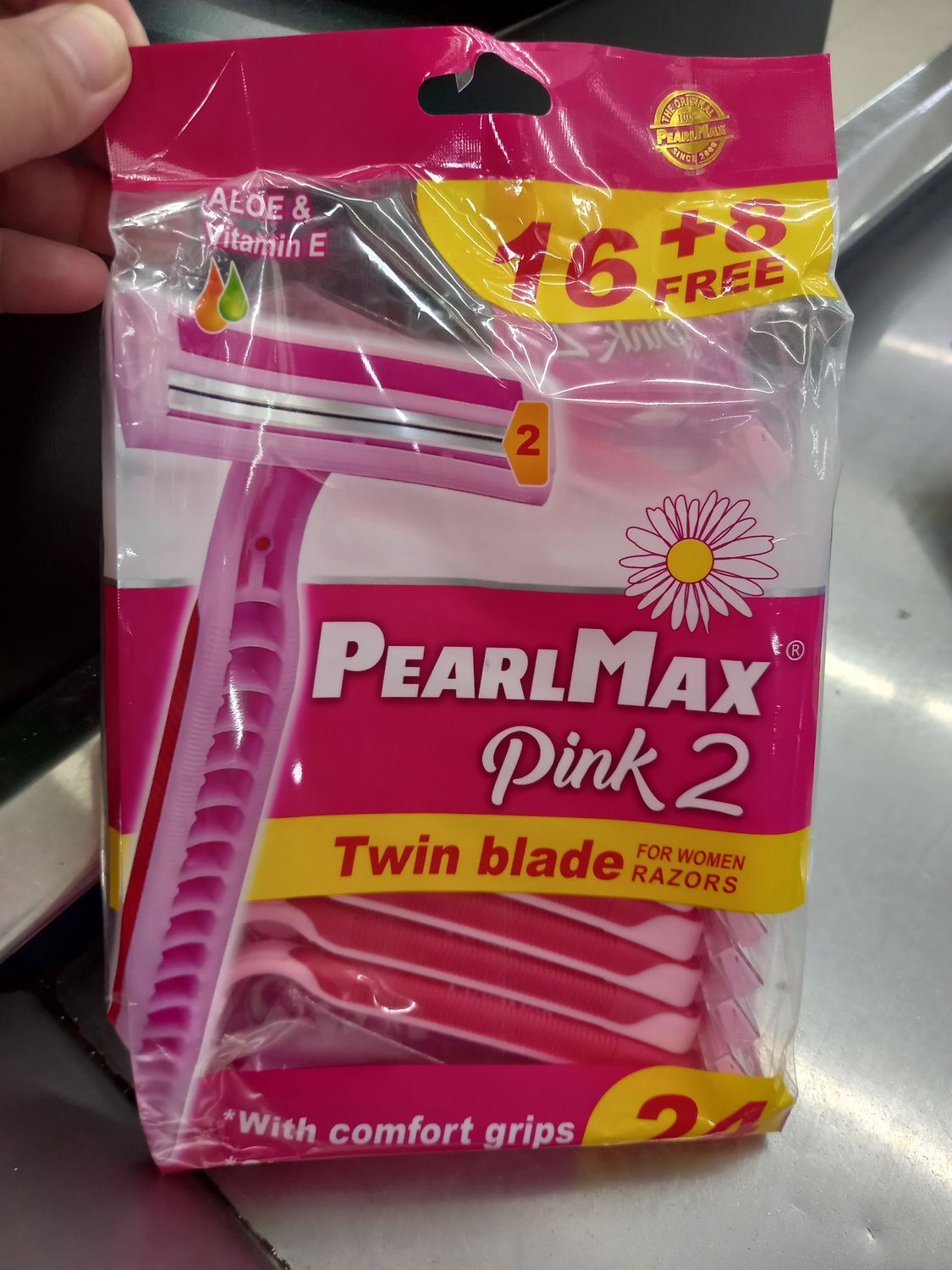 Pearlmax pink 2 twin blade for women razors (16+8 free)