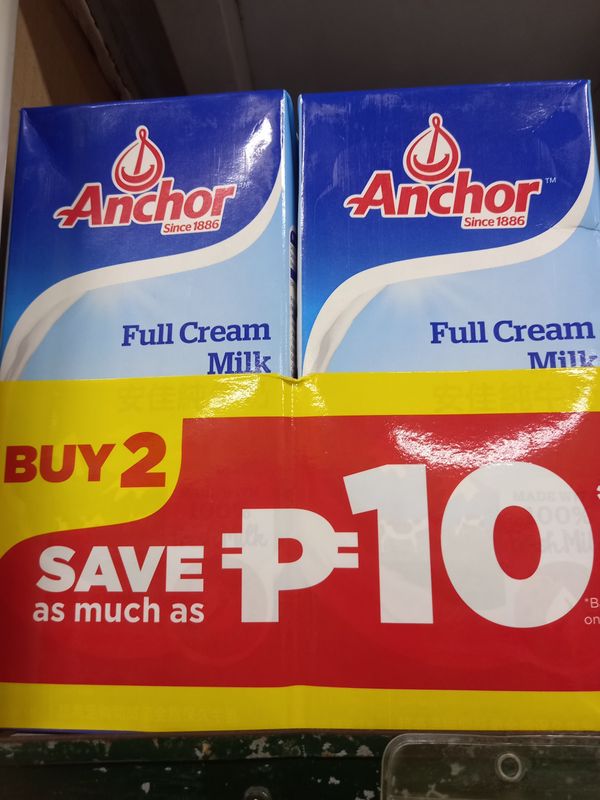 Anchor Full Cream Milk (2 Packs x 1L)