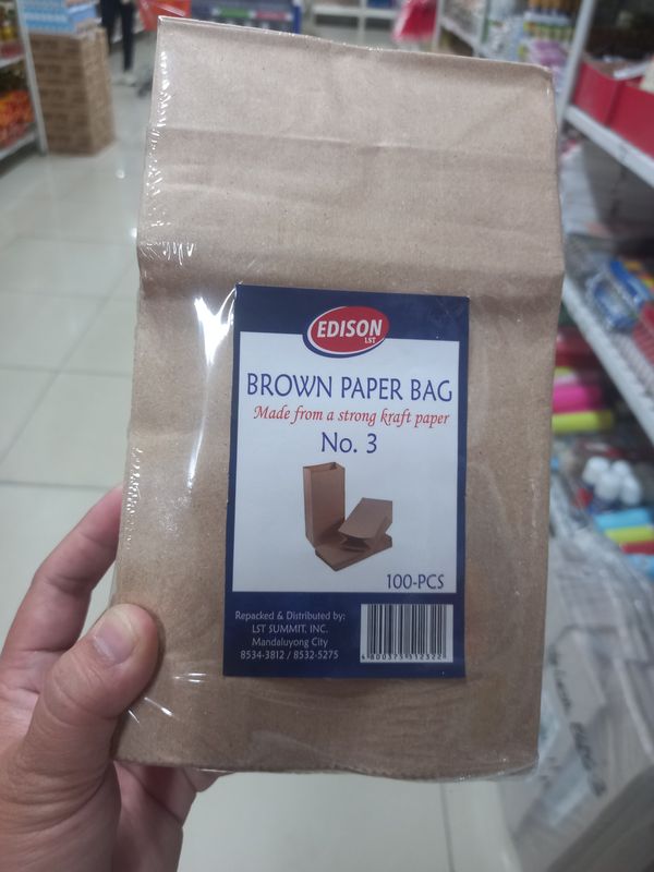 Edison brown paper bag no.3 100 pcs