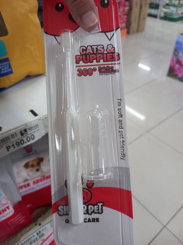 Silver Pet Oral Care Cats and Puppies 360° Rotating Toothbrush