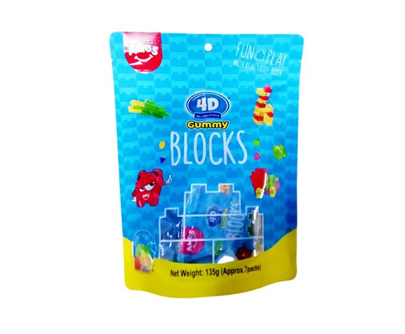 Amos 4D Gummy Blocks 135g (Approx. 7 Packs)