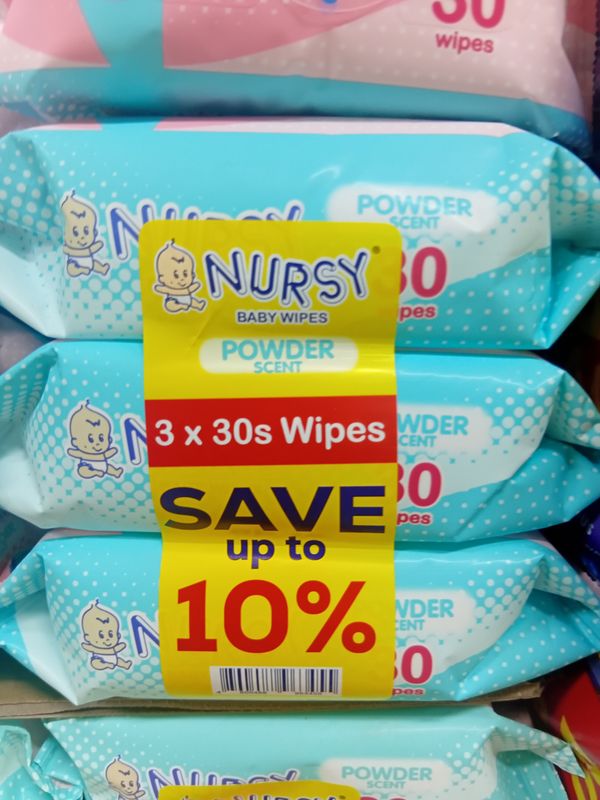 Nursy Baby Wipes Powder Scent 3s