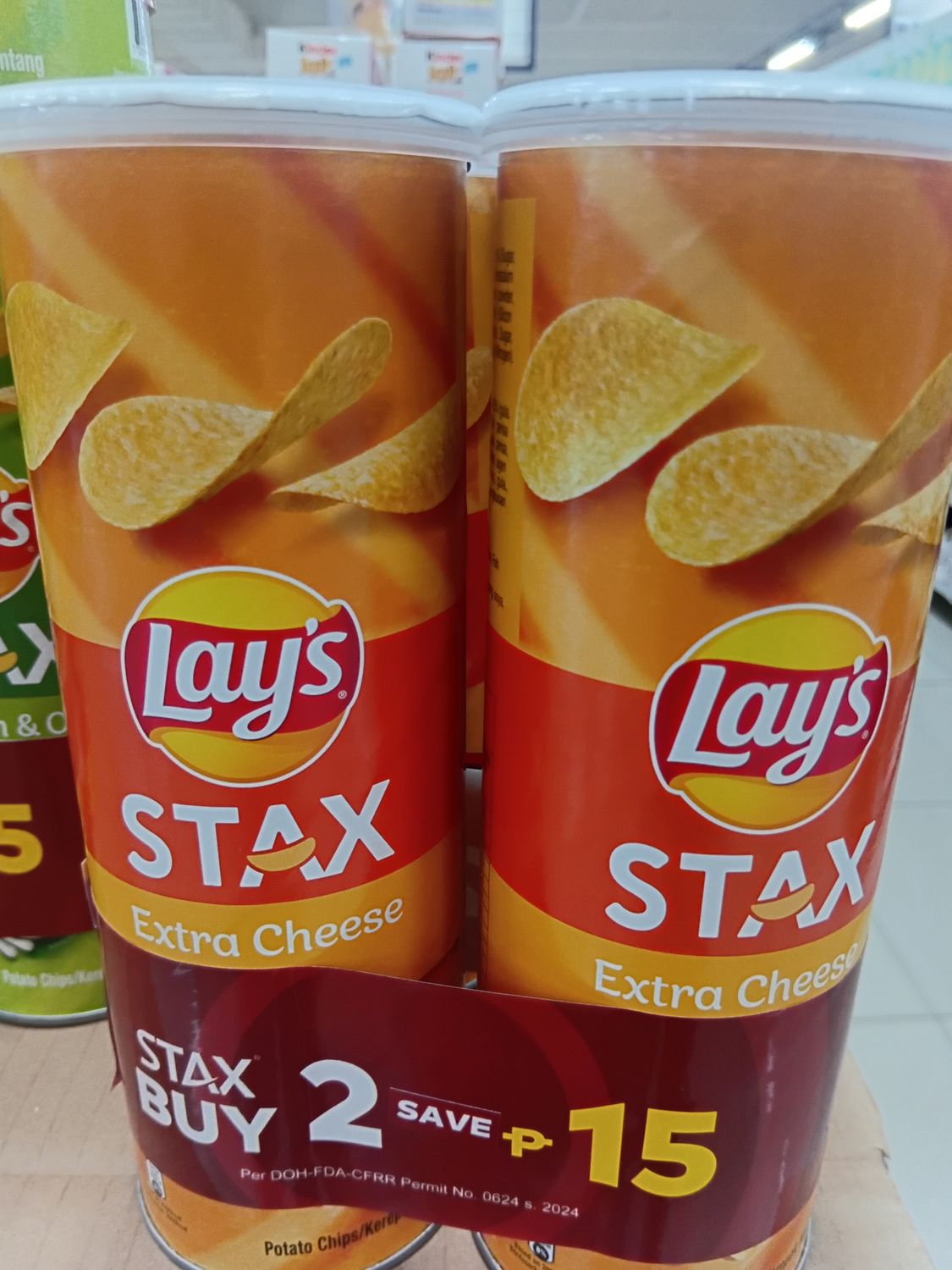 Lay's Stax Extra Cheese (2 Packs x 105g)
