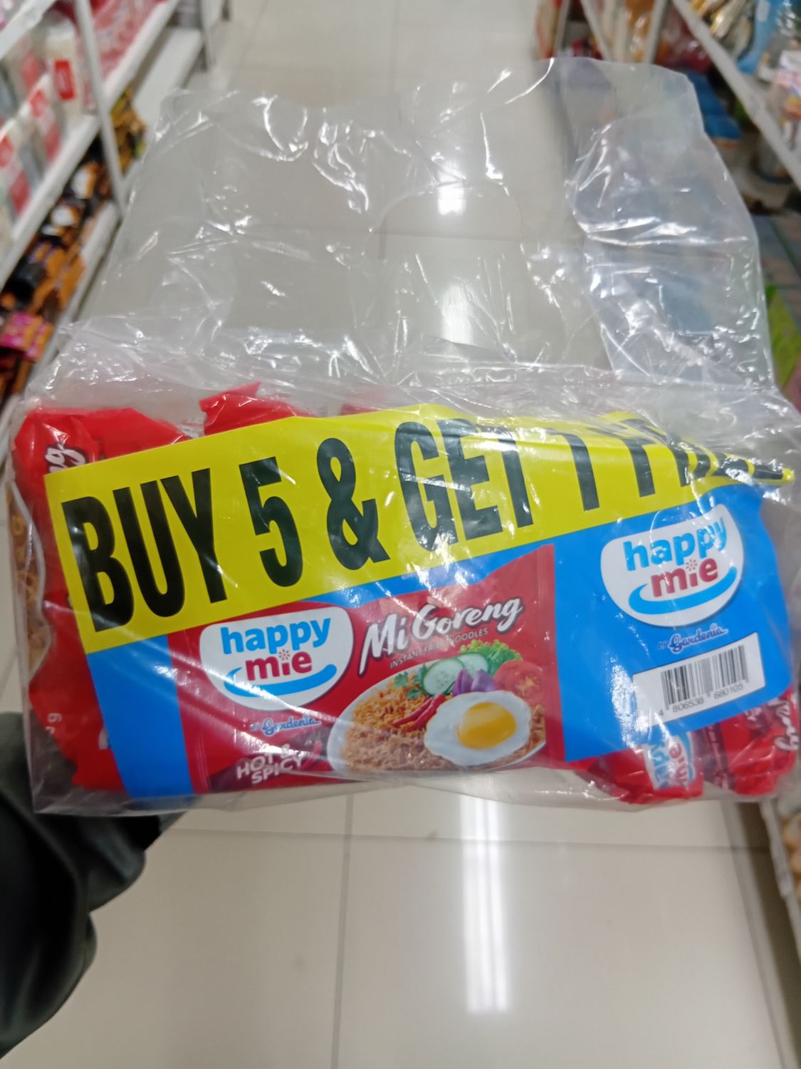 Gardenia Happy Mie Mi Goreng Hot and Spicy (5+1 Packs x 70g)