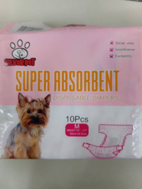 Silver Pet Super Absorbent Disposable Diapers 10pcs Medium 30cm-42.5cm