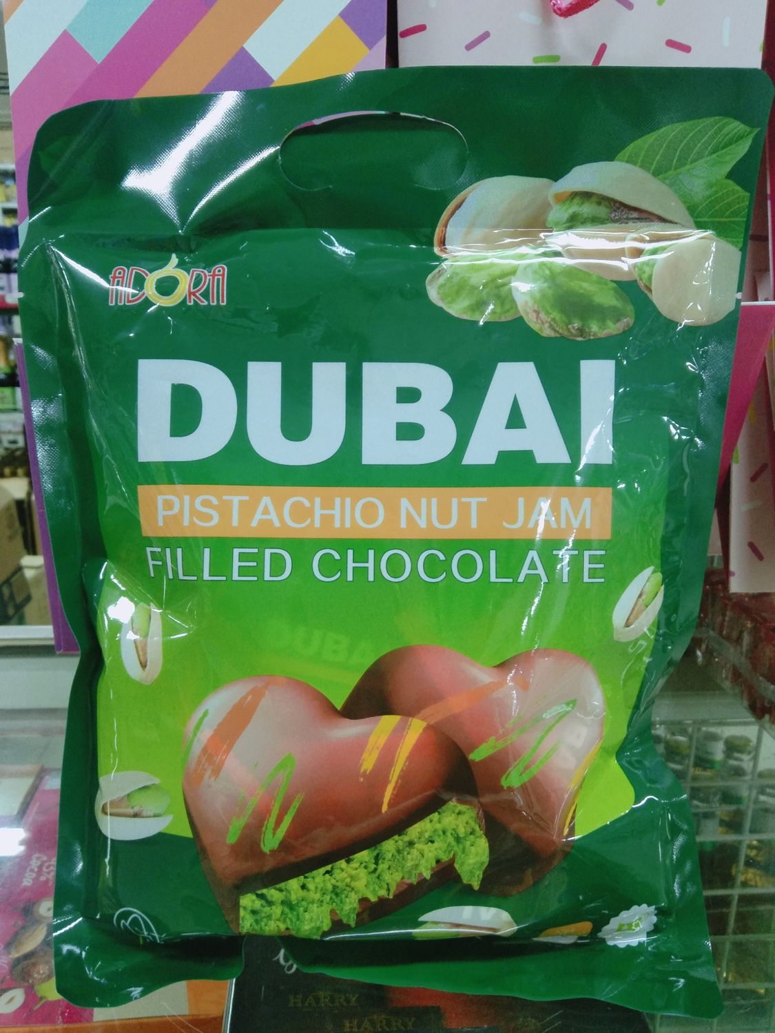 Adora Dubai Pistachio Nut Jam Filled Chocolate 300g