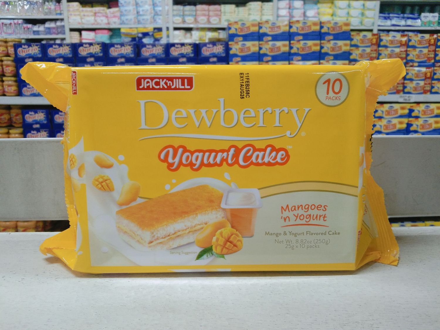 Jack 'n Jill Dewberry Yogurt Cake Mango &amp; Yogurt Flavored Cake (10 Packs x 25g) 250g