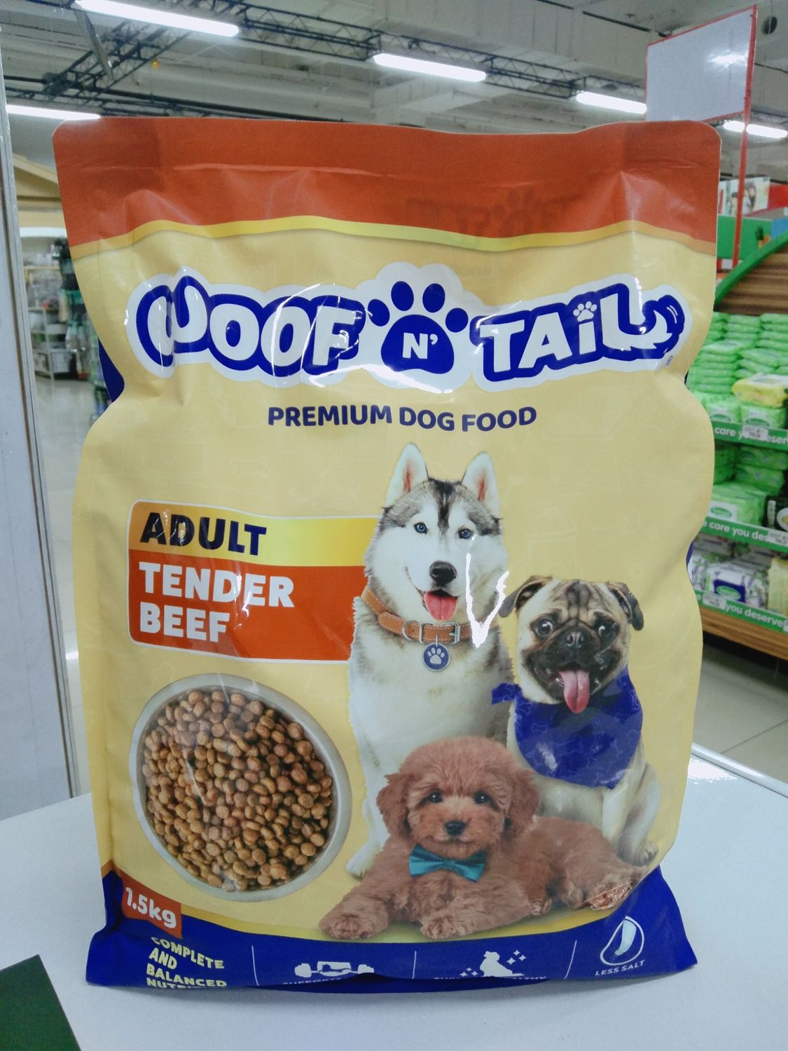 Woof N' Tail Premium Dog Food Adult Tender Beef 1.5kg