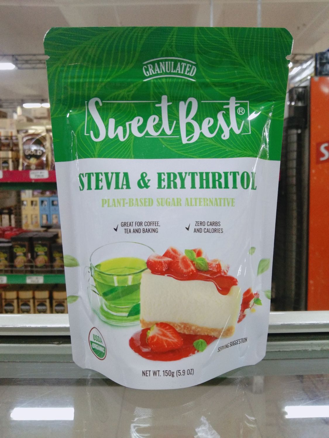 Sweet Best Granulated Stevia &amp; Erythritol Plant-Based Sugar Alternative 150g