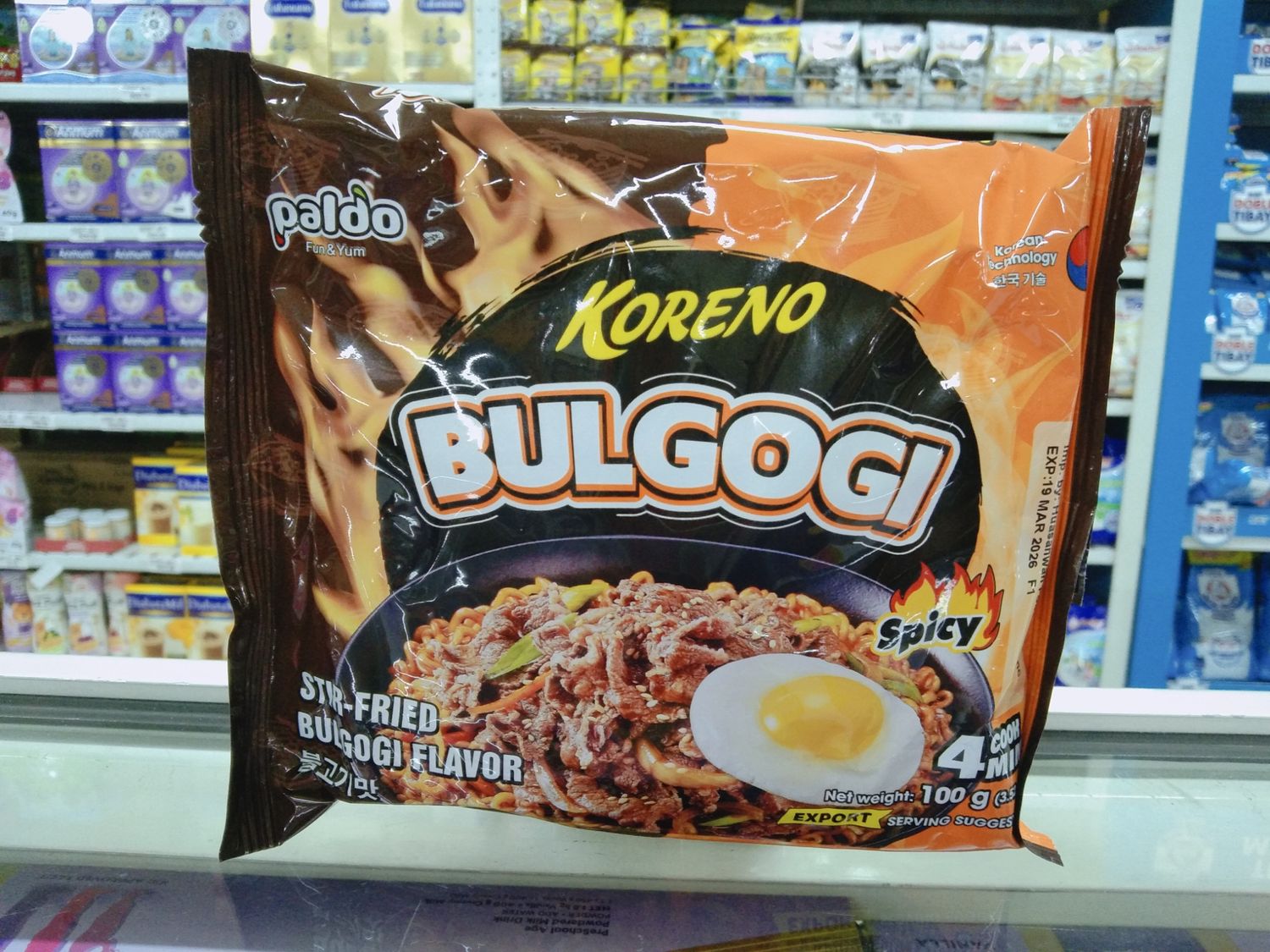 Paldo Koreno Bulgogi Spicy Stir Fried Bulgogi Flavor 100g