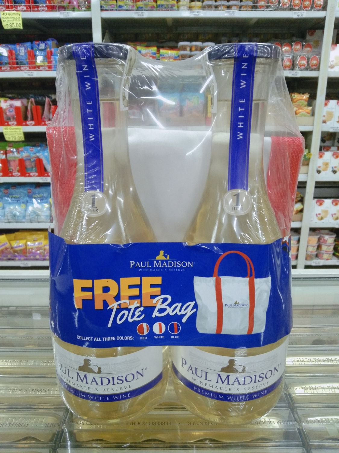 Paul Madison Premium White Wine (2 Bottles x 1L) with Free Totebag
