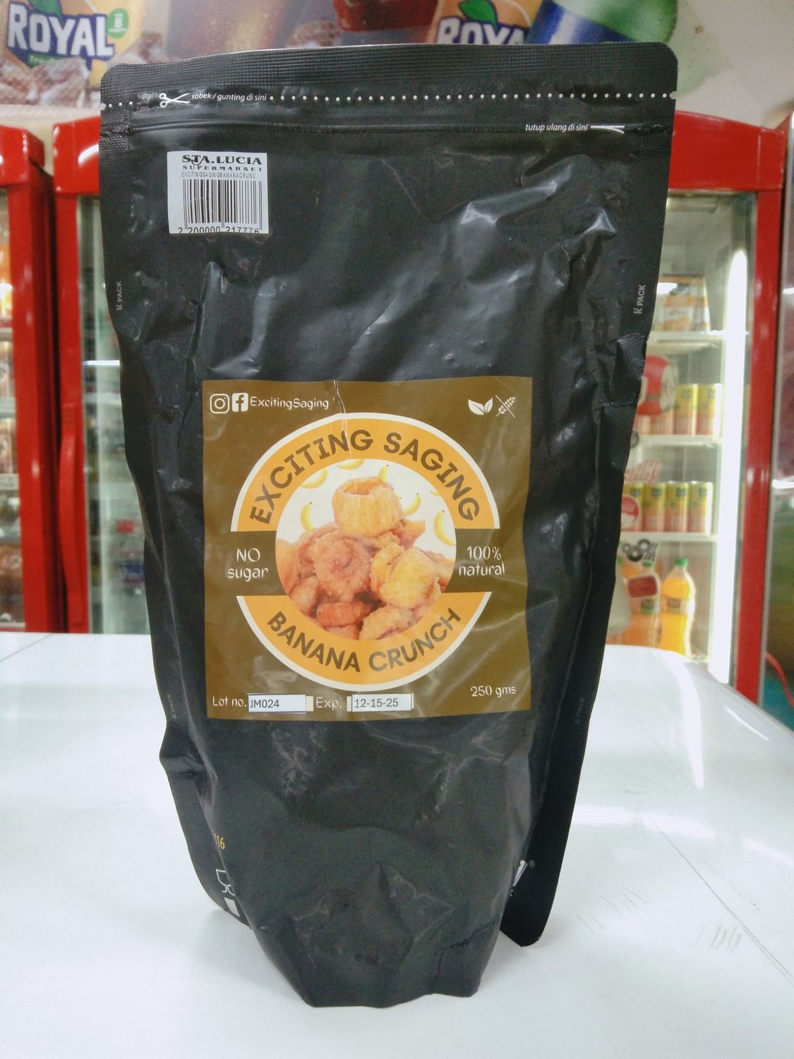 Exciting Saging Banana Crunch No Sugar 100% Natural 250g
