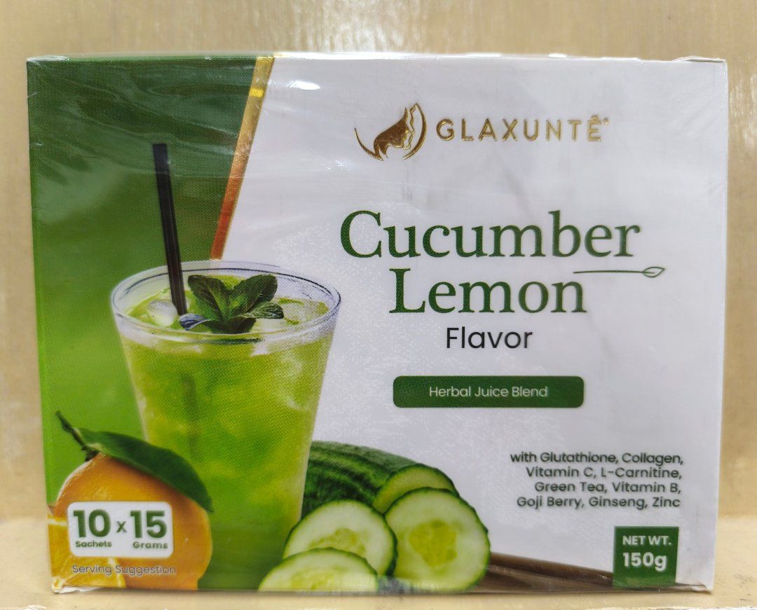 Glaxuntè Cucumber Lemon Flavor Herbal Juice Blend 150g (10 Sachet x 15g)