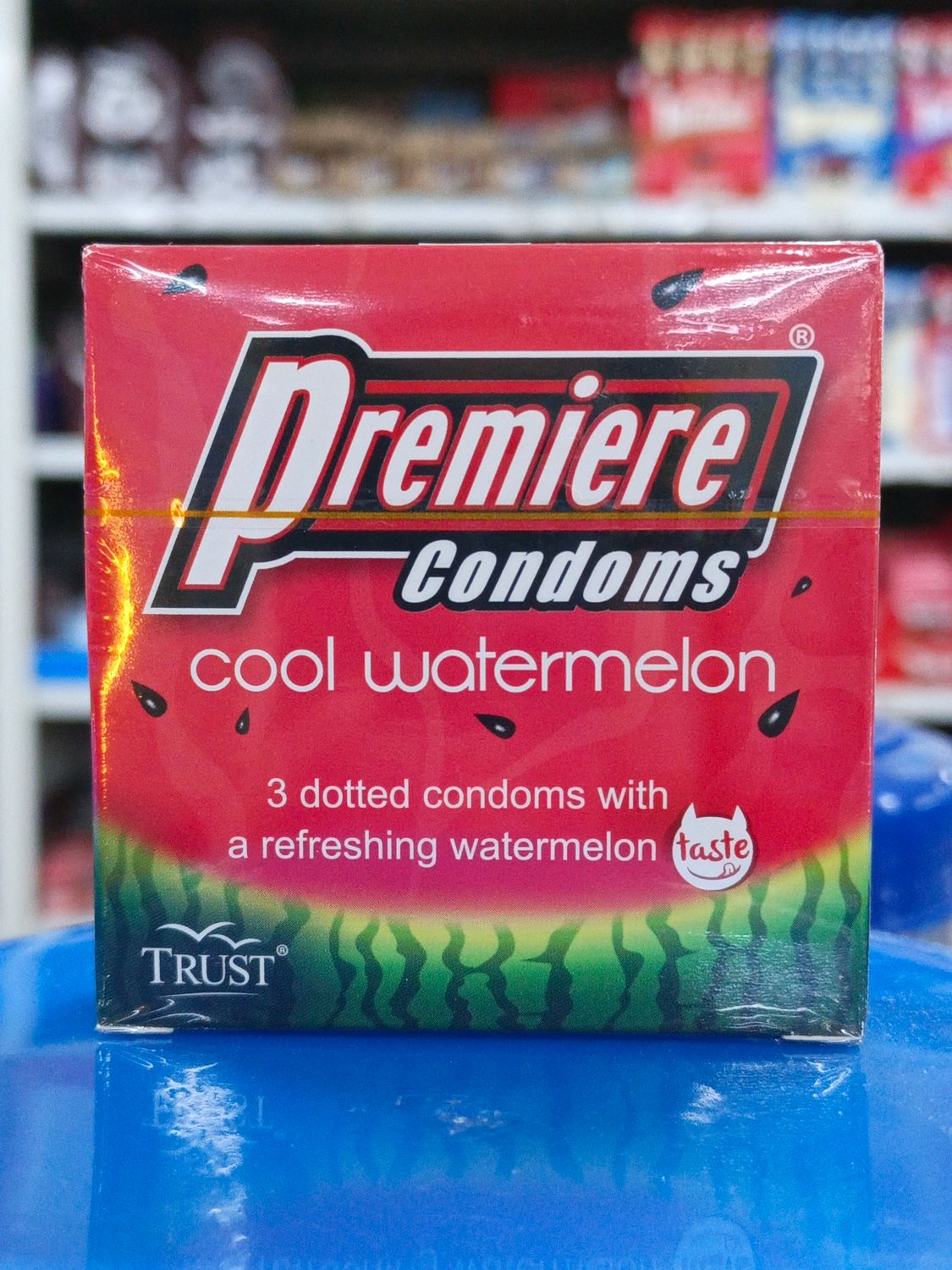 Premiere Condoms Cool Watermelon 3 Dotted Condoms