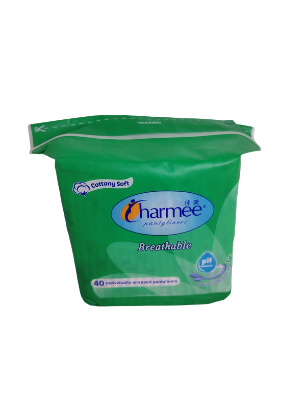 Charmee Pantyliners Breathable Cottony Soft 40 Individually Wrapped Pantyliners