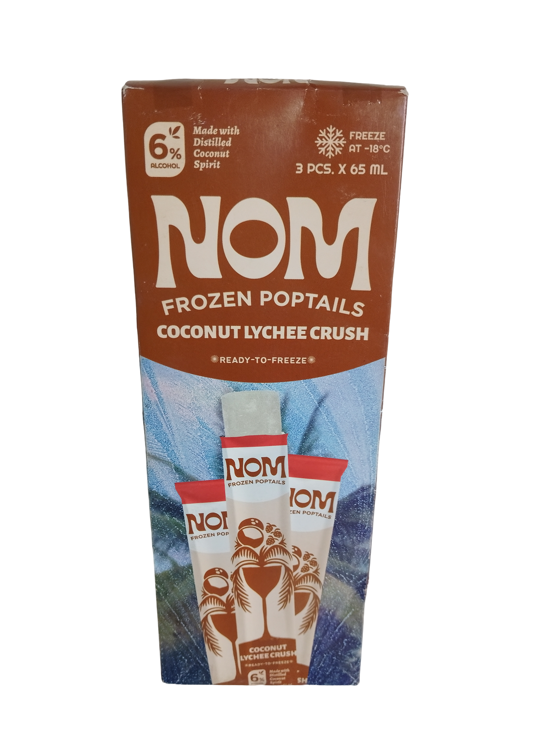 NOM Frozen Poptails Coconut Lychee Crush (3 Packs x 65mL)