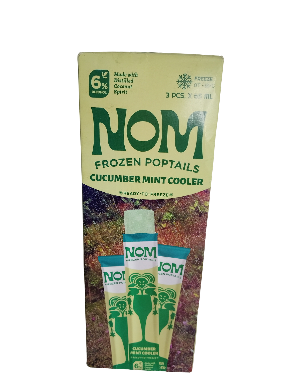 NOM Frozen Poptails Cucumber Cooler (3 Packs x 65mL)