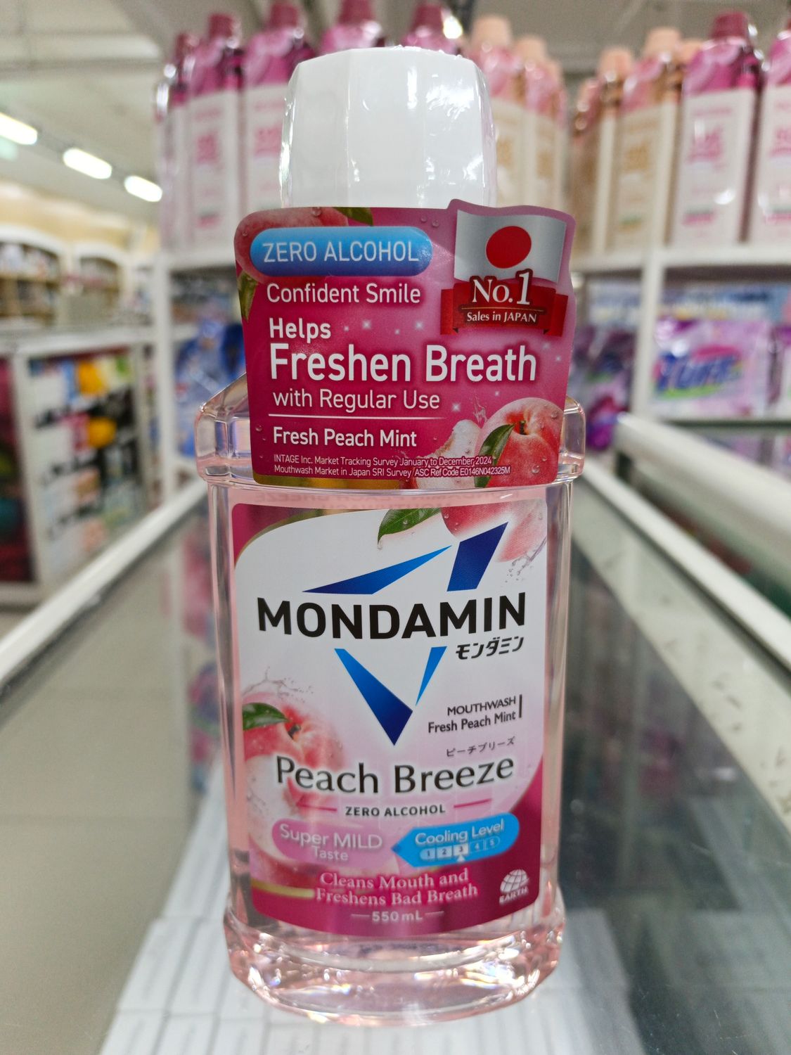 Mondamin Mouthwash Fresh Peach Mint Peach Breeze Zero Alcohol 550ml