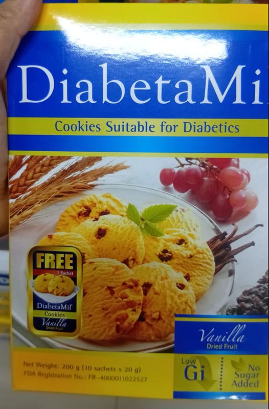 DiabetaMil Cookies Suitable for Diabetics Vanilla Dried Fruit 200g