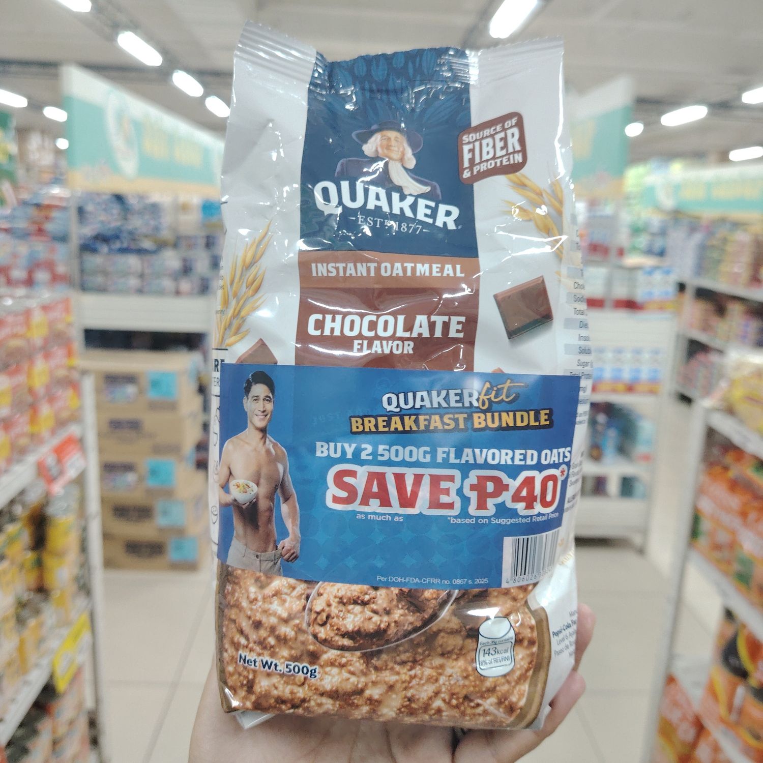 Quaker Instant Oatmeal Chocolate 500g x 2's