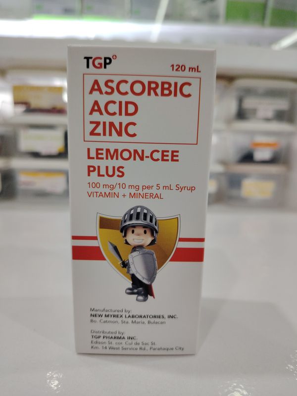 Ascorbic Acid Zinc LEMON-CEE PLUS 100mg/10mg Vitamins+Mineral 120ml