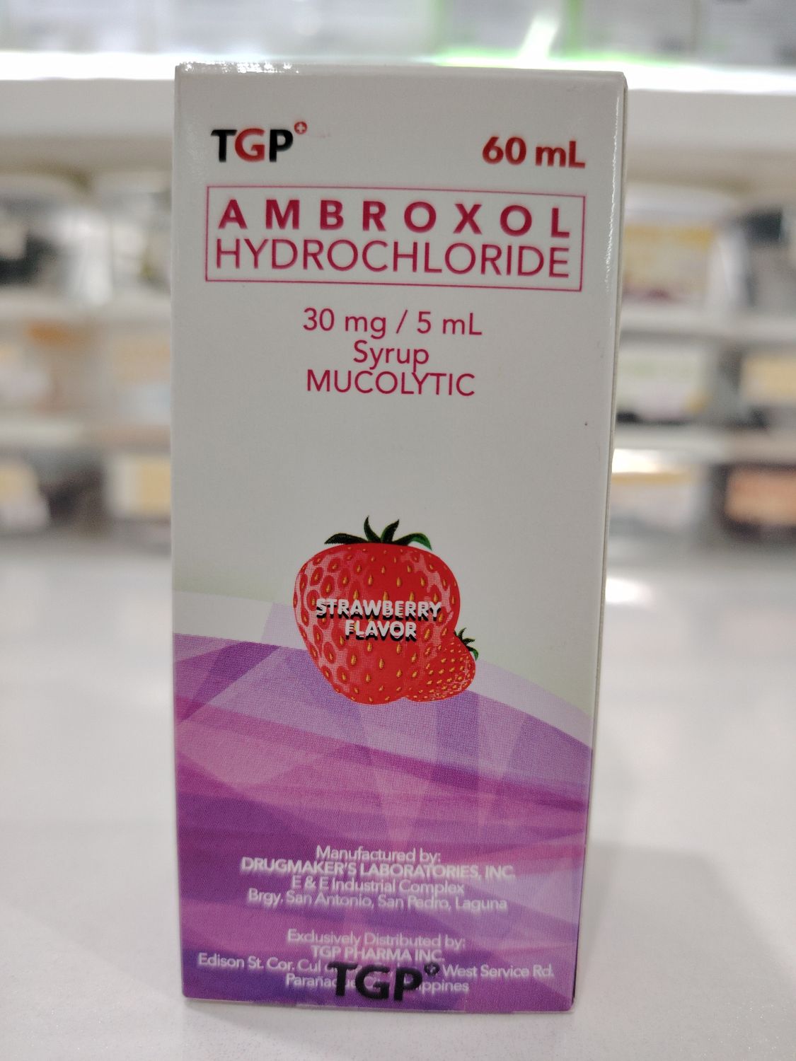 Ambroxol Hydrochloride 30mg/5ml Strawberry Flavor 60ml