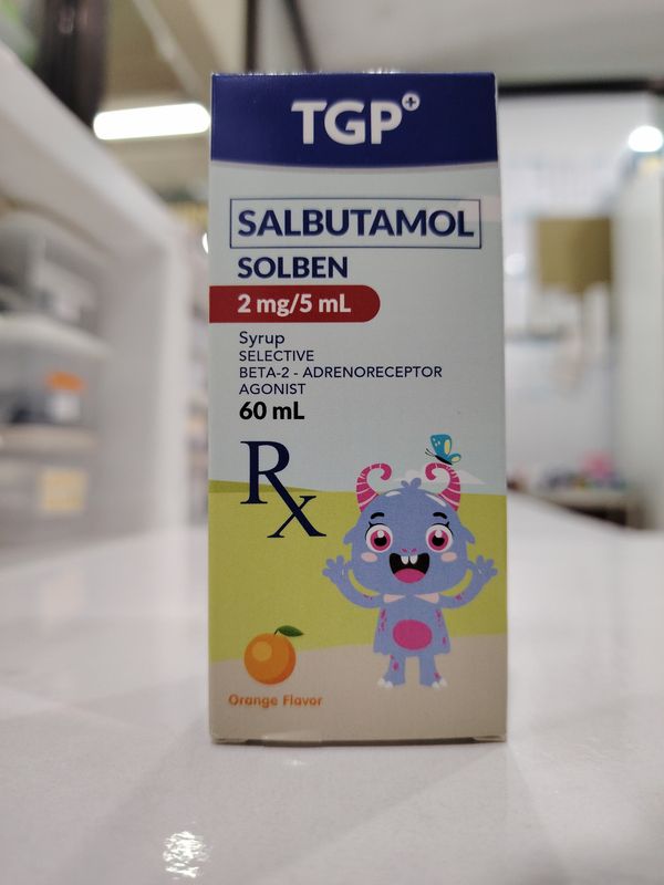 Salbutamol SOLBEN 2mg/5ml Syrup Orange Flavor 60ml
