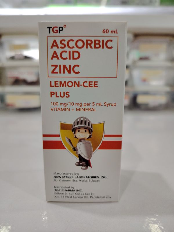 Ascorbic Acid Zinc LEMON-CEE PLUS 100mg/10mg  Vitamins+Mineral 60ml