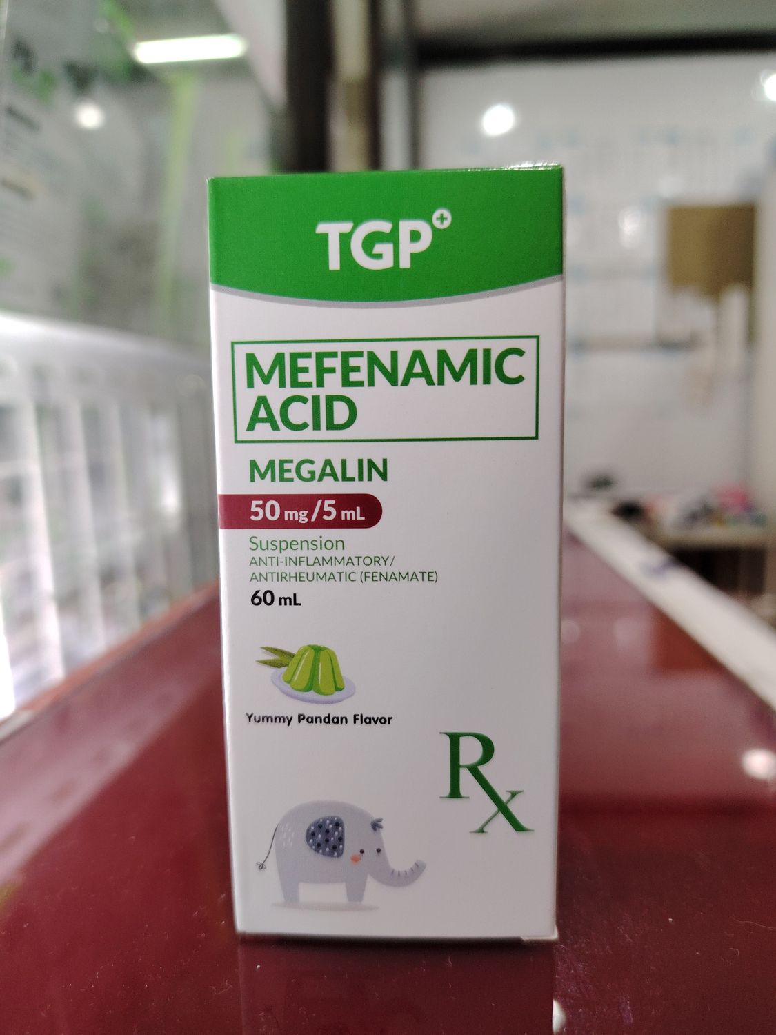 Mefenamic Acid MEGALIN 50mg/5ml Yummy Pandan Flavor 60ml