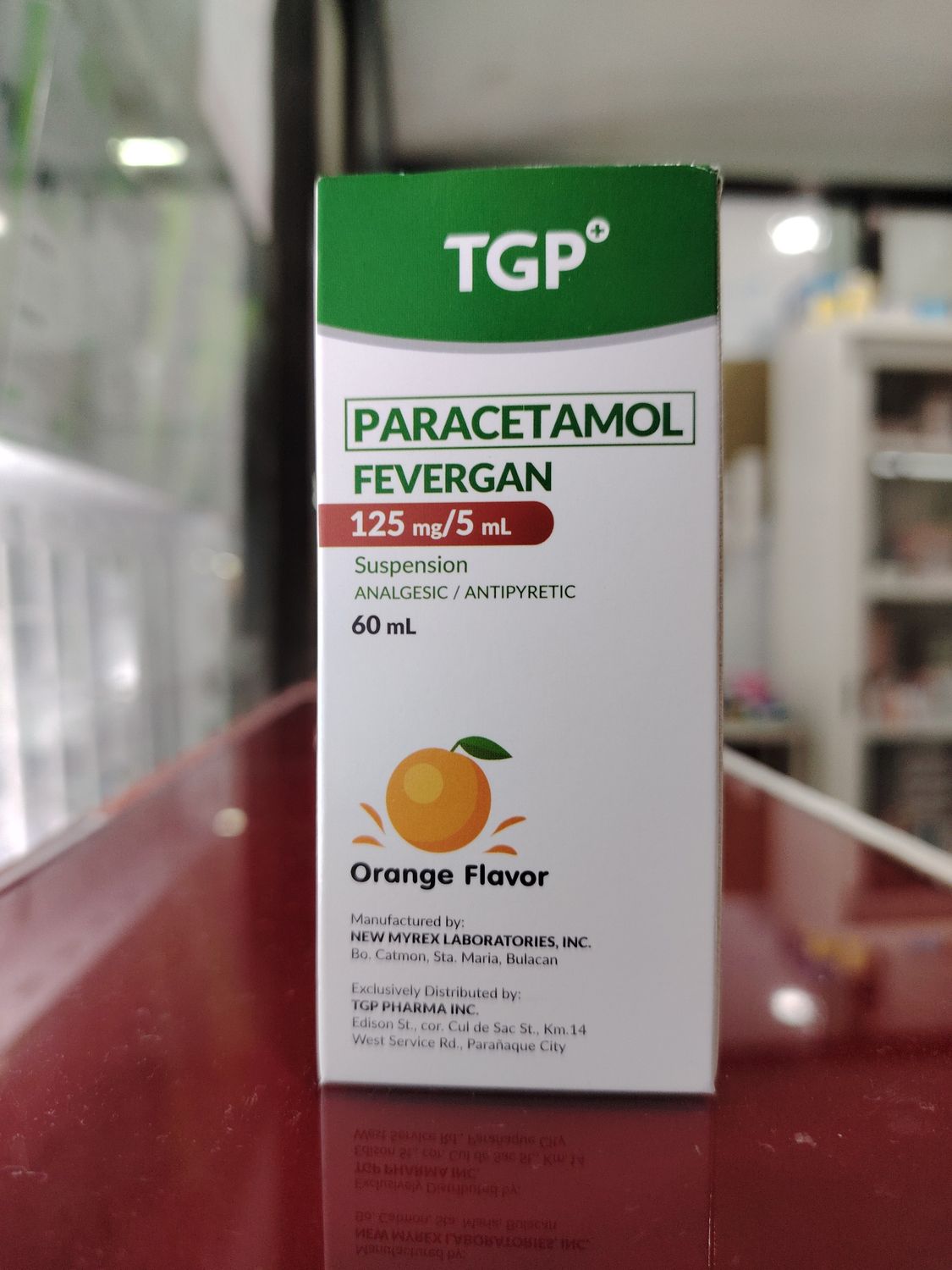 Paracetamol FEVERGAN 125mg/5ml Suspension Orange Flavor 60ml