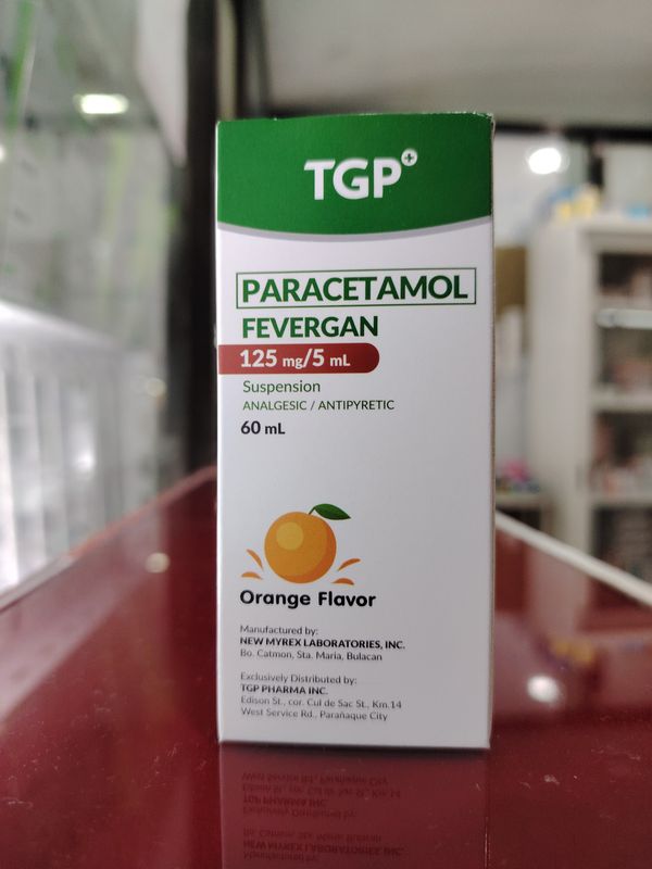 Paracetamol FEVERGAN 125mg/5ml Suspension Orange Flavor 60ml